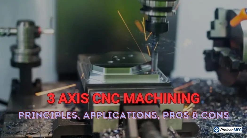 An image of 3-Axis CNC machining process on a metal block firmly clamped in place