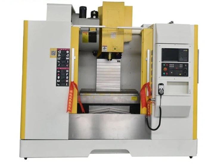 3-axis CNC milling machine featuring silver, black, and yellow components, showcasing its structural and functional elements