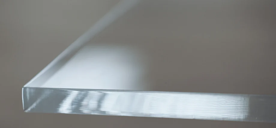 clear acrylic fiberglass material closeup