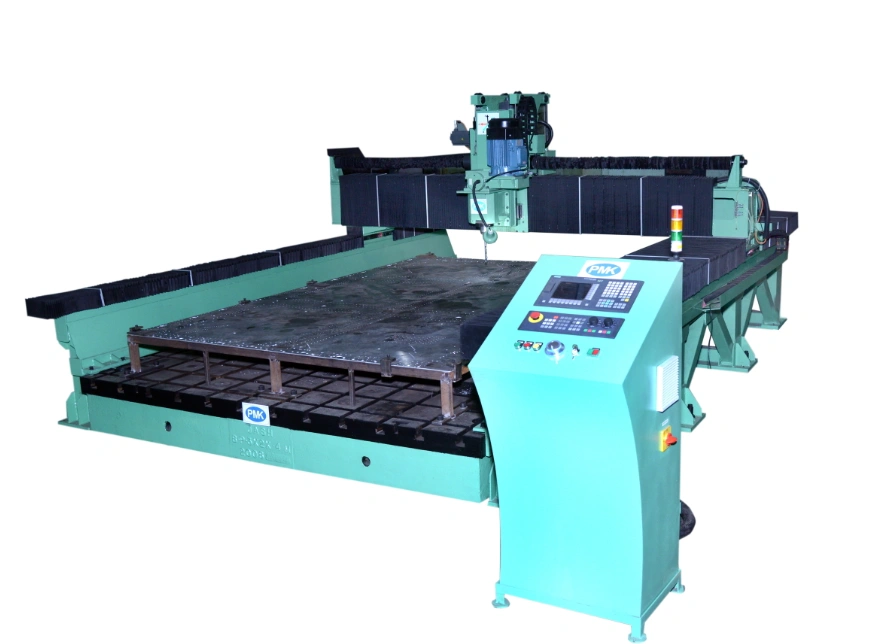 A lagoon green CNC drilling machine with vertical spindle 