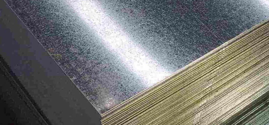 stacks of sheet metal with pickling surface