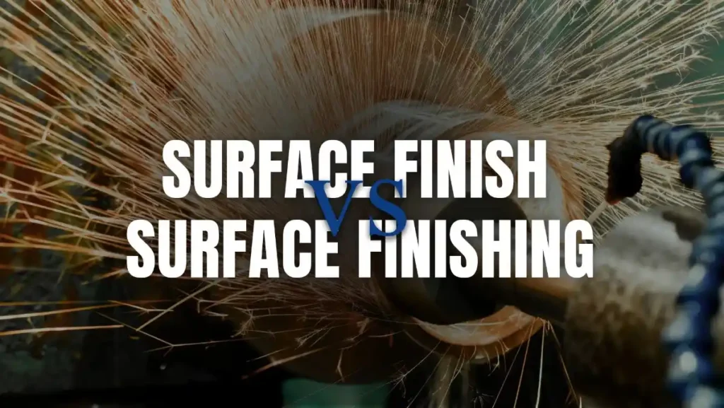 Metal part being polished with sparks flying.