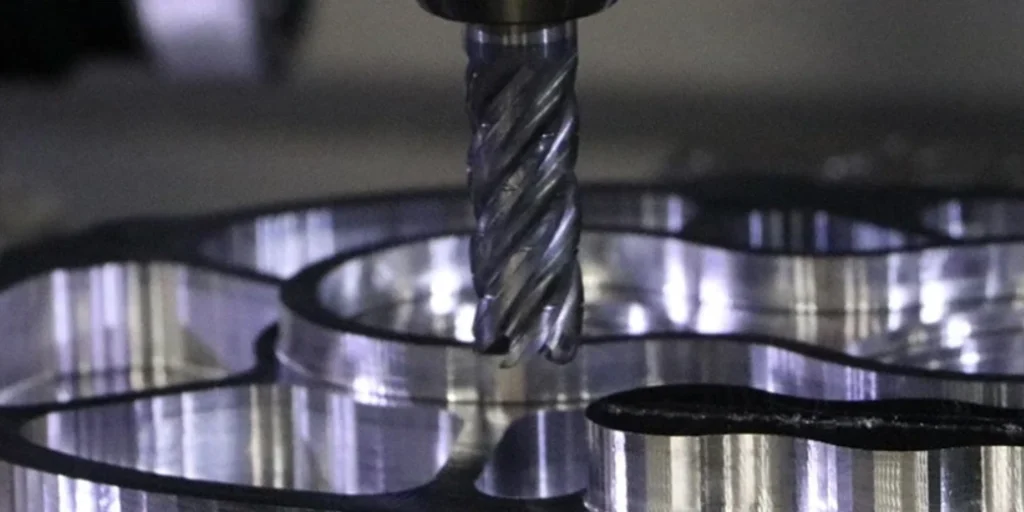 CNC milling of stainless steel workpiece