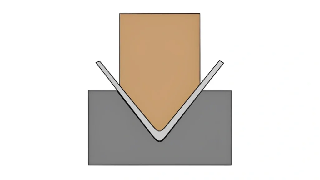 Diagram of sheet metal coining process.
