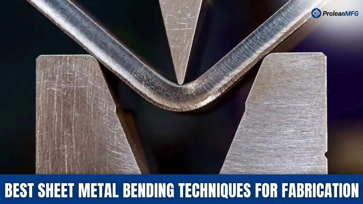 Close-up of metal sheet being bent.