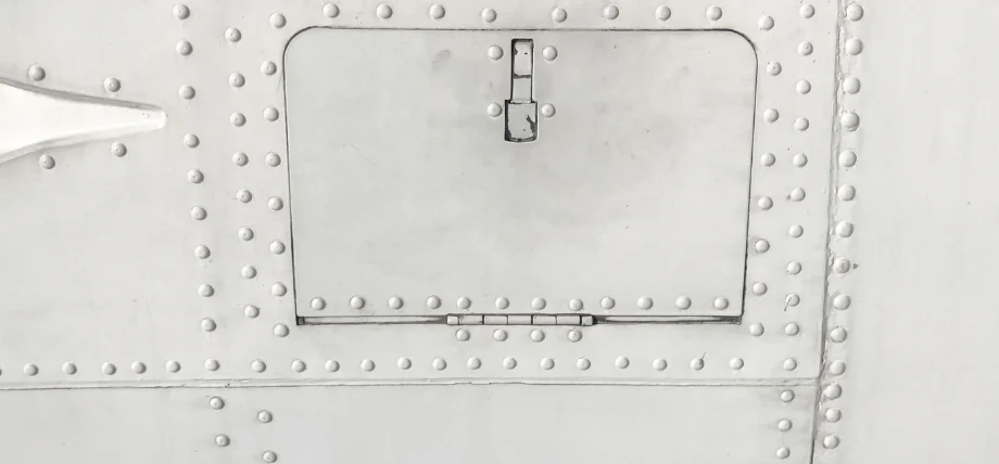 Metal sheet with rivets for aerospace