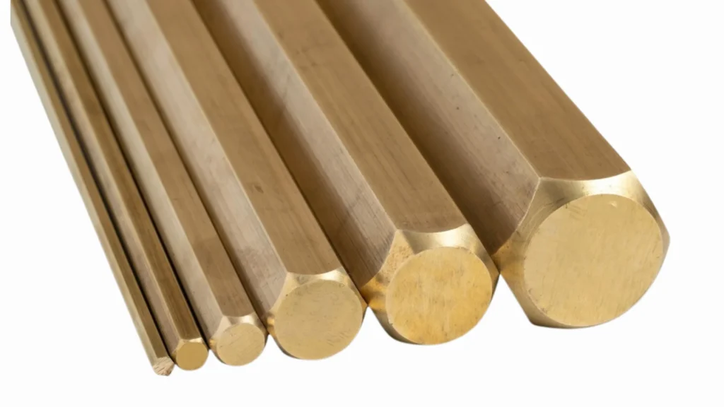 C360 brass round rods, 1/4 inch diameter, set of six, displayed on white backdrop.