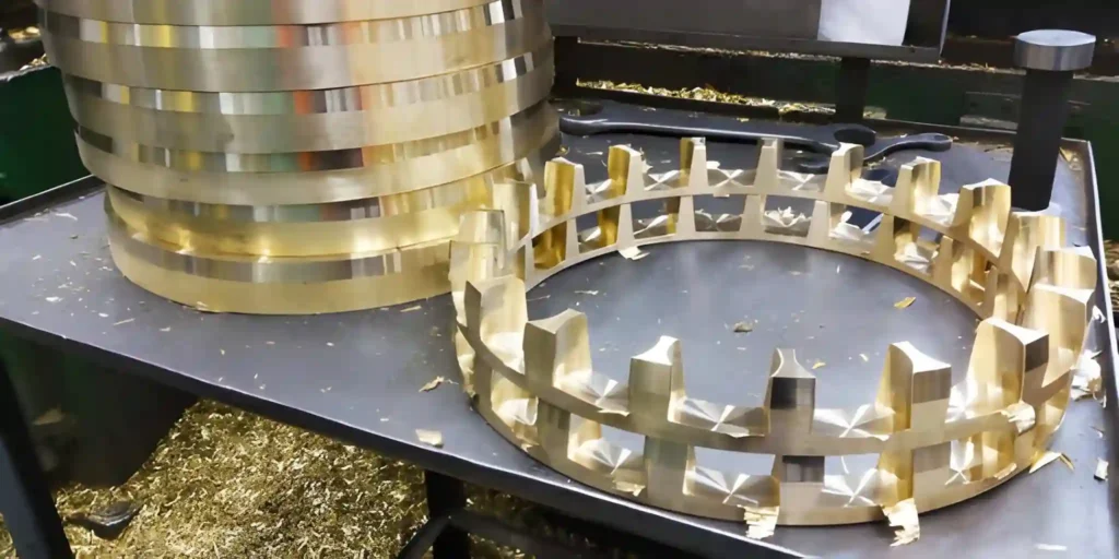 Brass roller bearing, machined and ready for assembly