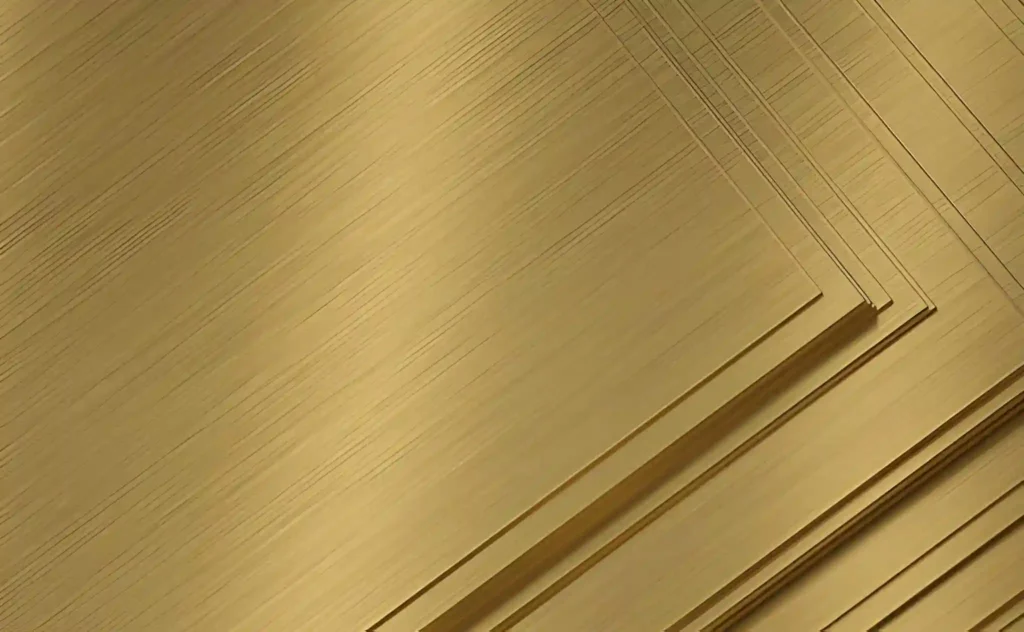 Matte brass sheets stacked together