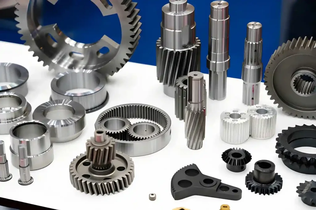 Machined custom titanium automotive part produced for vehicle applications.