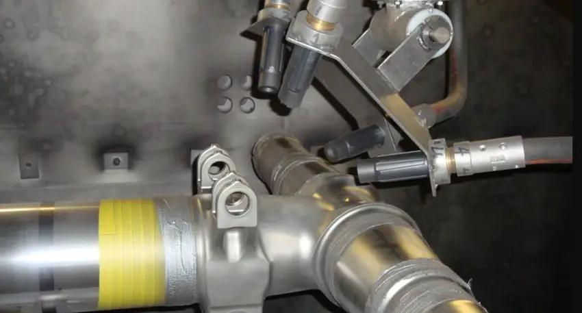 Shot peening process applied to an aerospace metal component using multiple blast nozzles