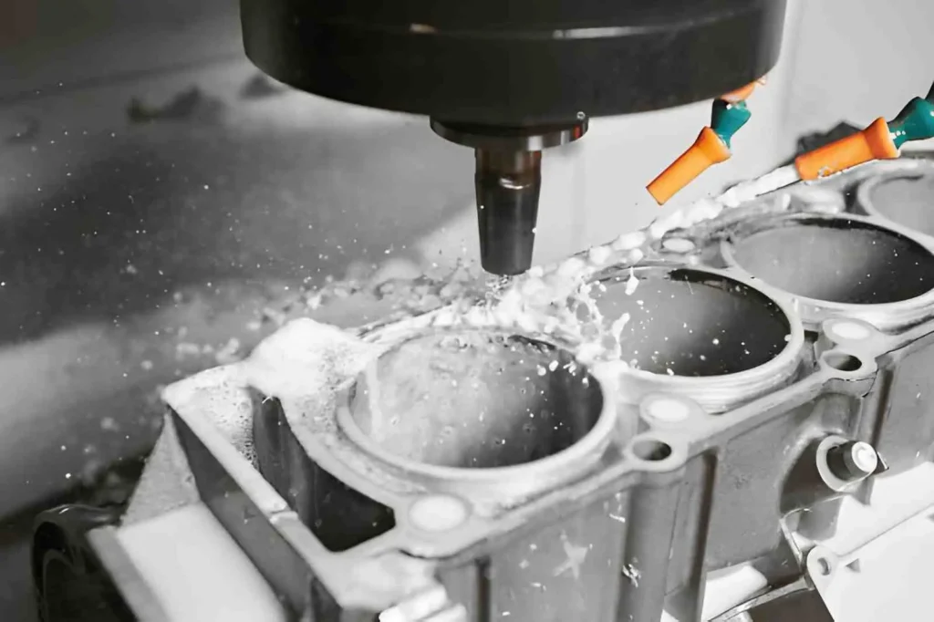 The image shows a CNC cylinder honing machine used in a car workshop.