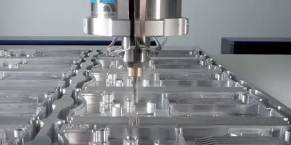 CNC machine working on a large workpiece 