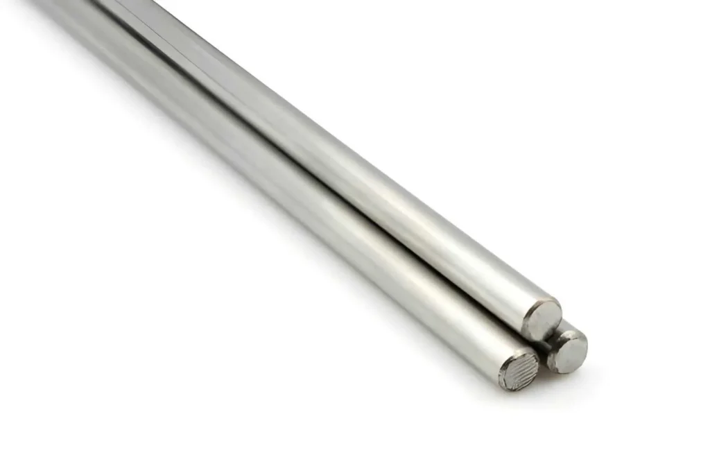 The image shows three 304 stainless steel rods isolated on a white background.