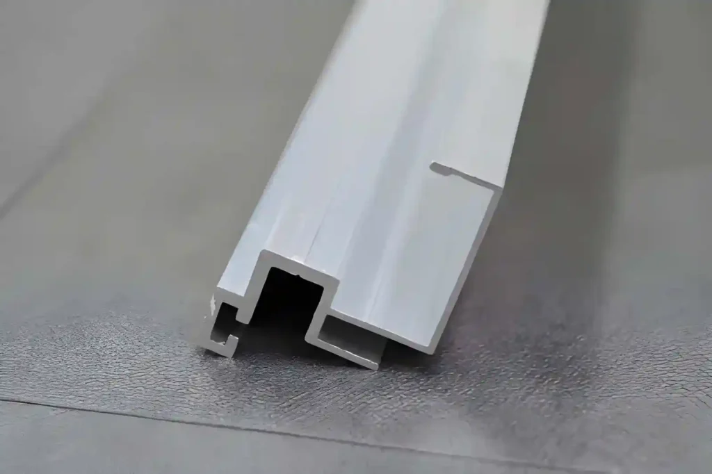 Aluminum channel profile used for structural fabrication.