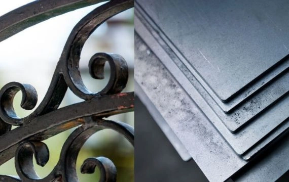 Cast iron decorative gate and steel flat sheets comparison