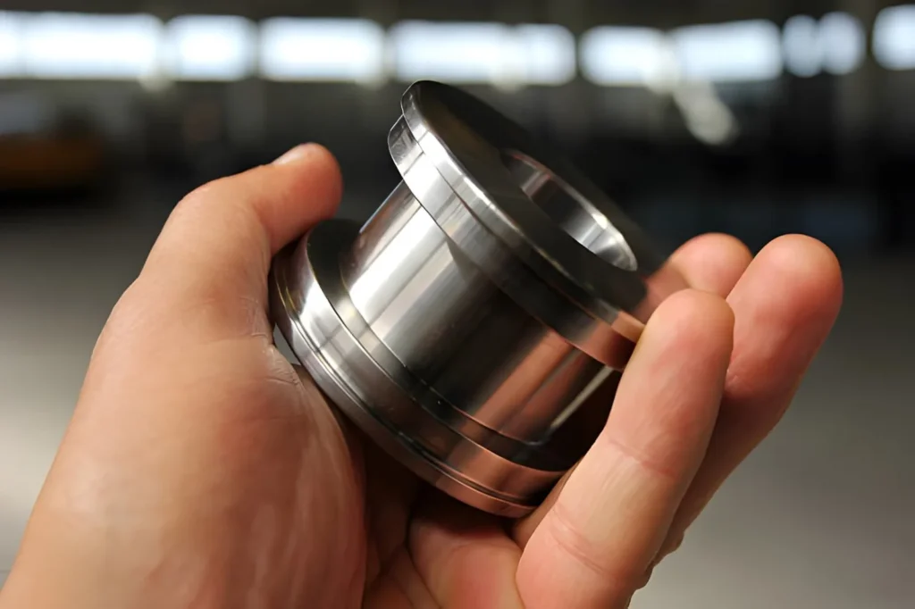 Image of a precision-machined stainless steel cylinder, highlighting its smooth surface and dimensional accuracy