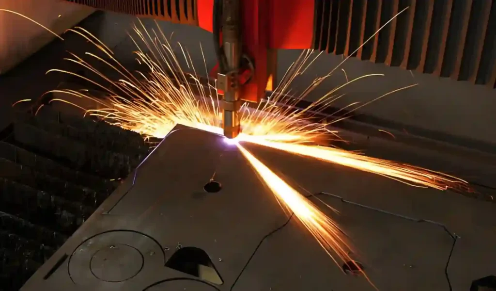 Laser beam flame cutting metal with an oxygen-assisted process