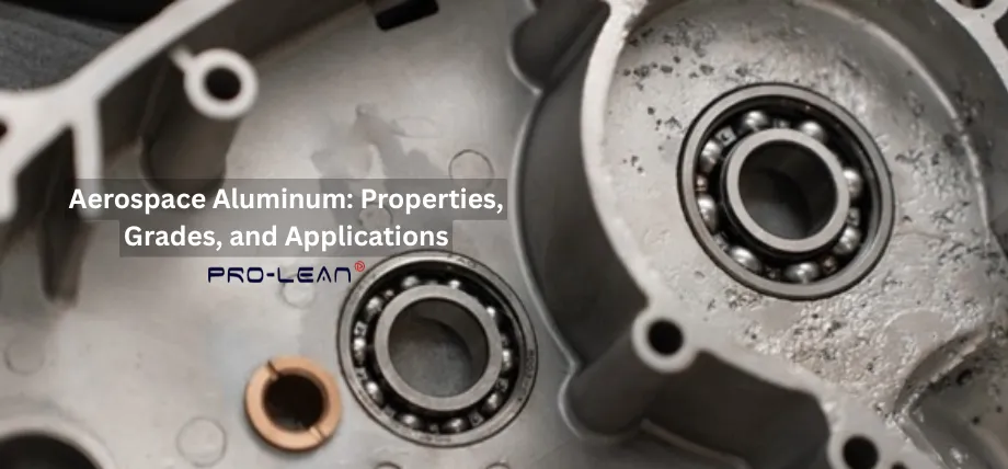 Close-up of a machined aluminum aerospace component featuring integrated ball bearings and a bronze bushing