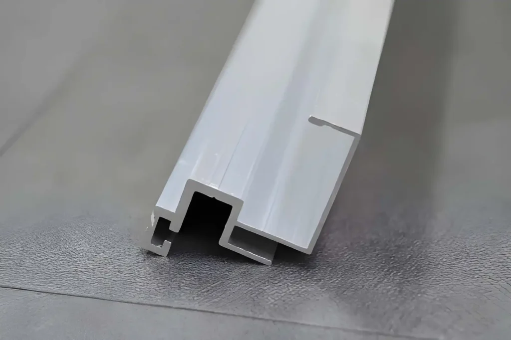 Single aluminum channel extrusion profile on a flat surface