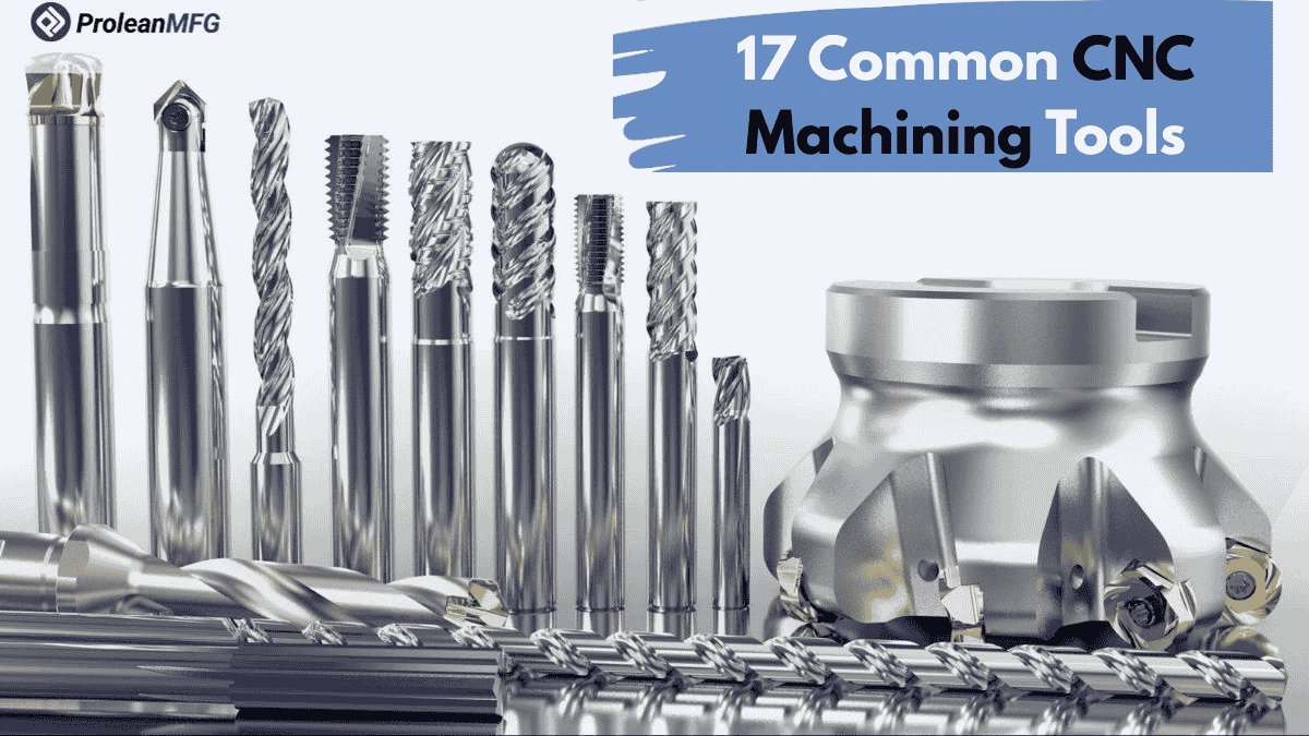 Blog’s feature image showing different CNC machining tools and title text
