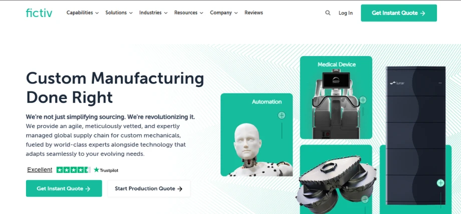 Alt: Fictiv website homepage
