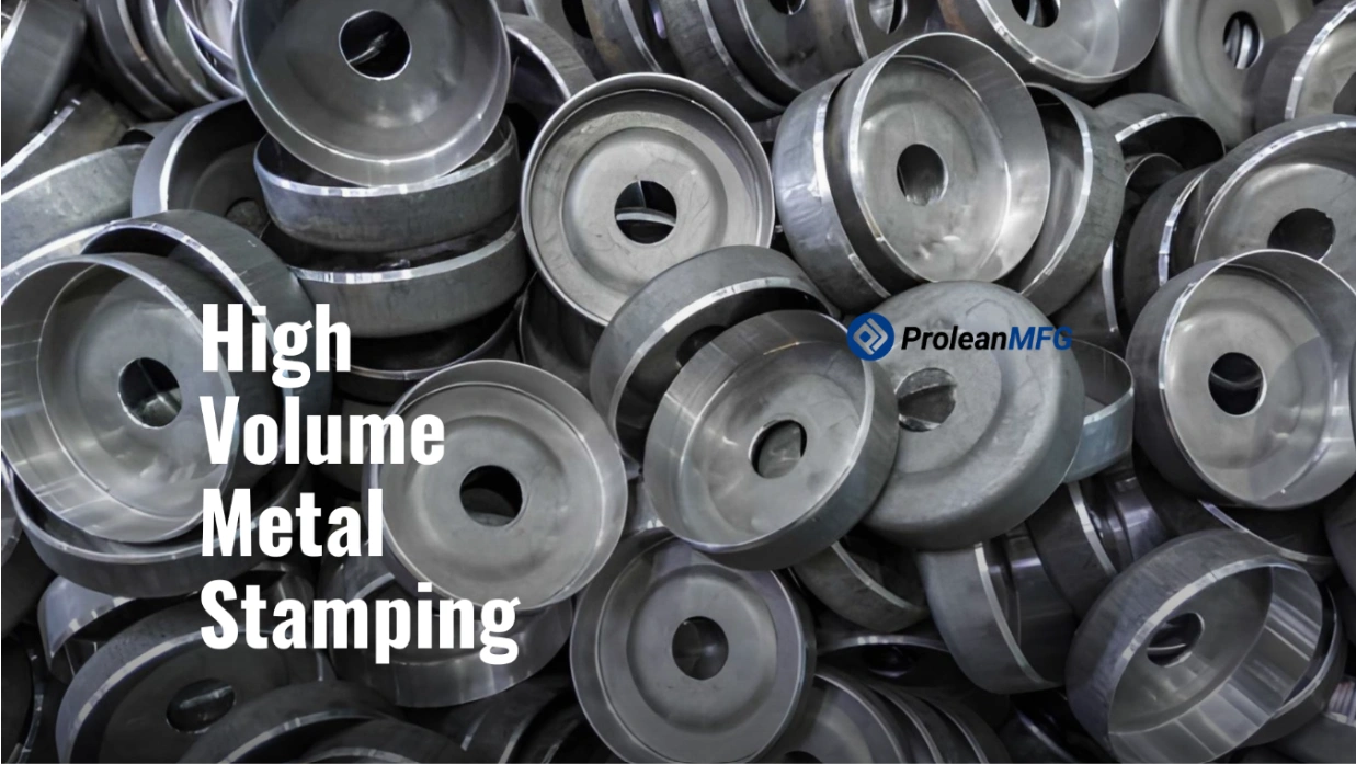 The image shows identical stamped metal parts arranged together with a title overlay