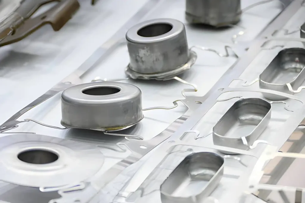 Metal drawing parts in progressive die stamping process