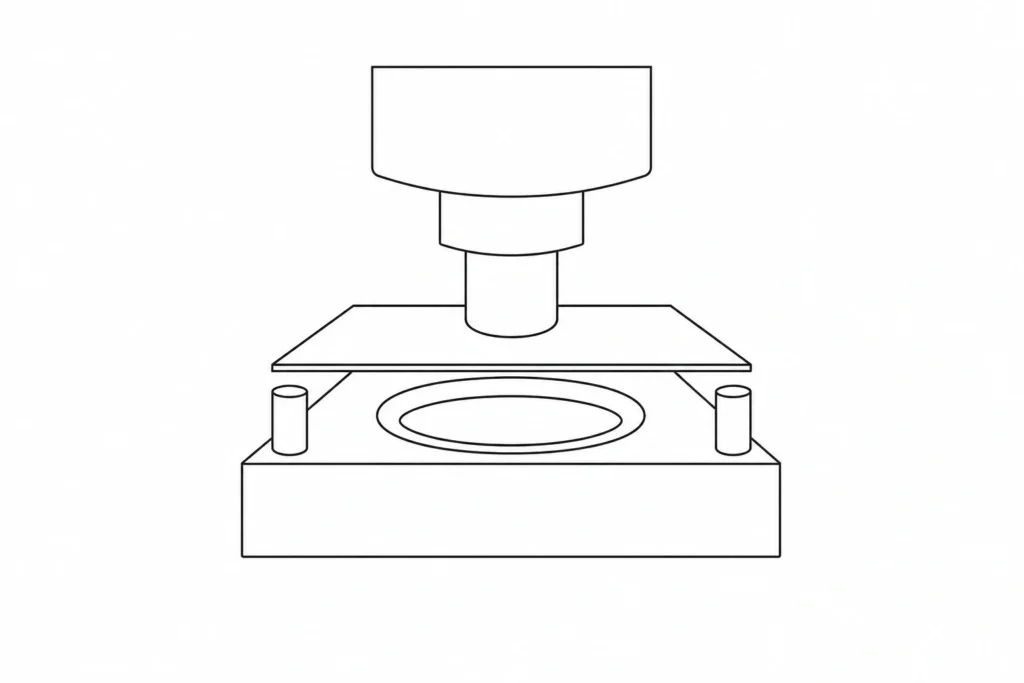 A simple coining process illustration diagram