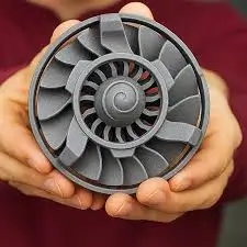 Aerospace titanium turbine part showing precision engineering