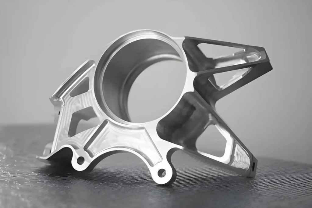 Close-up of CNC-milled magnesium pat 
