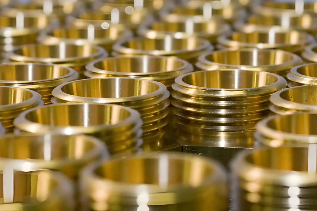 Collection of copper gasket parts used in industrial applications.