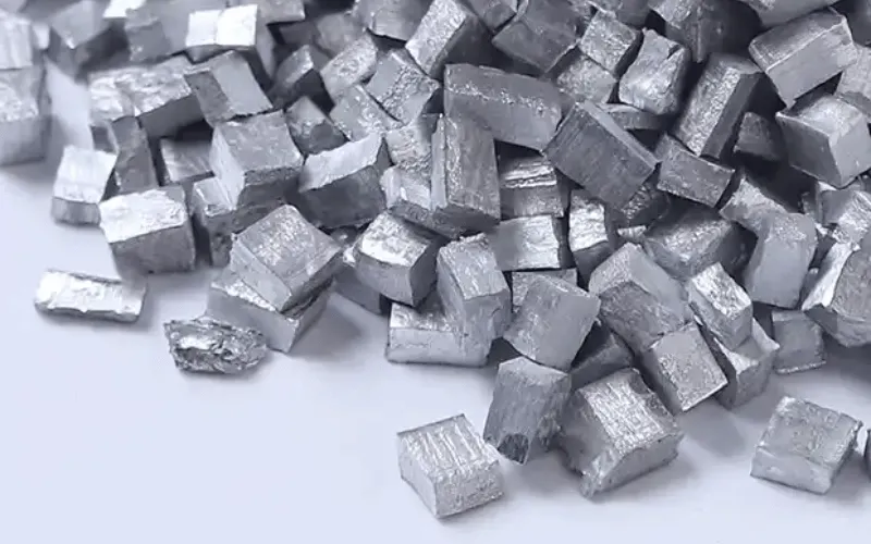 Raw magnesium pieces used in lightweight alloy production for CNC machining and manufacturing