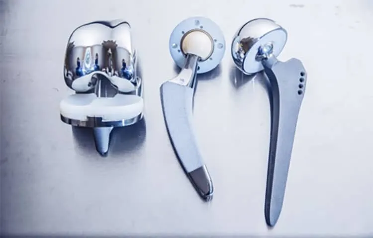CNC-machined knee and hip orthopedic implants for medical use
