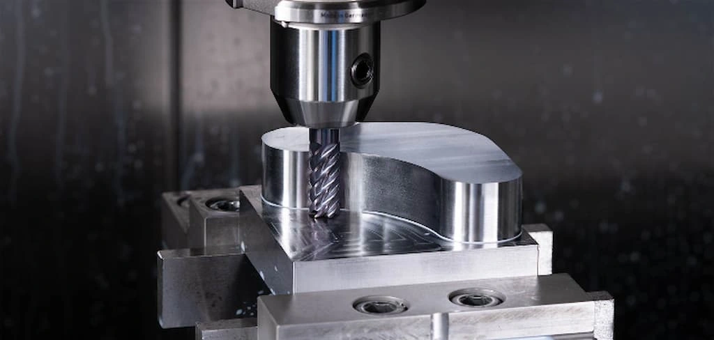  A close-up view of the end milling process