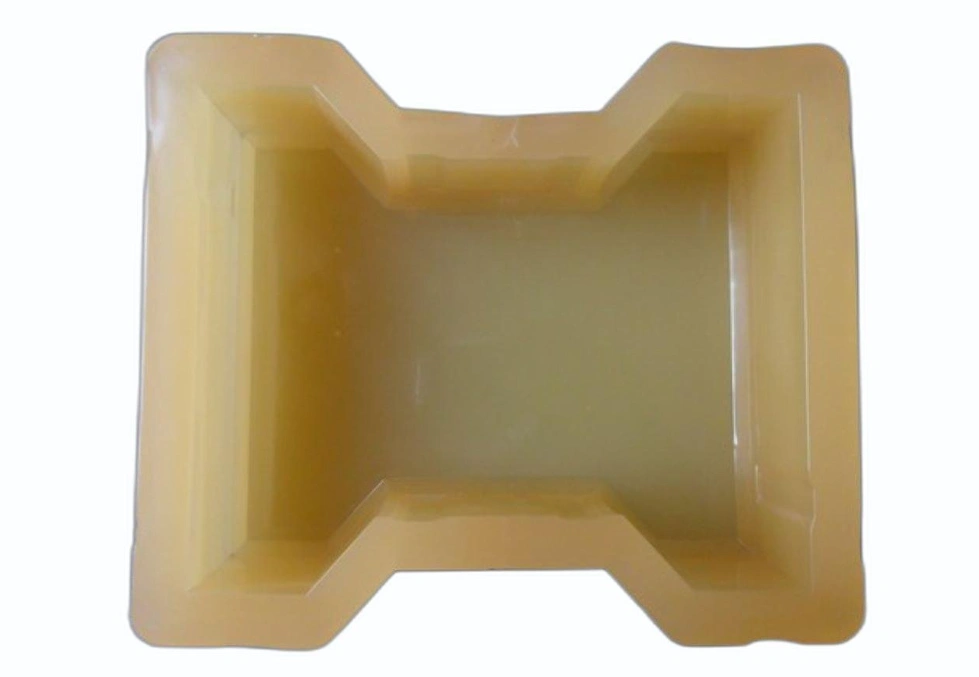 Translucent yellow flexible PVC component with recessed interior and notched corners