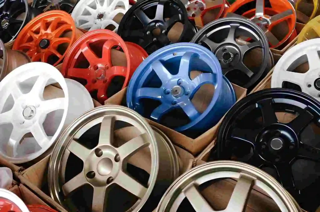 Anodized aluminum wheel rims with polished surface and uniform finish