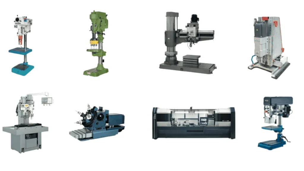 An image showing different types of drilling machines