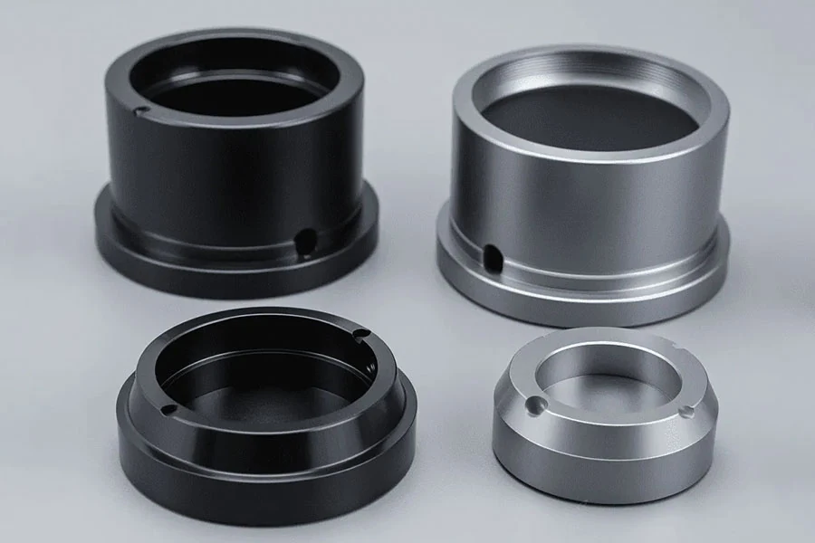 Black oxide coated and unfinished precision parts