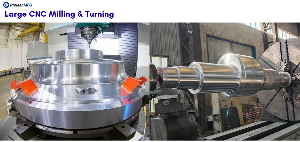 An image showing a large part CNC turning and milling processes 
