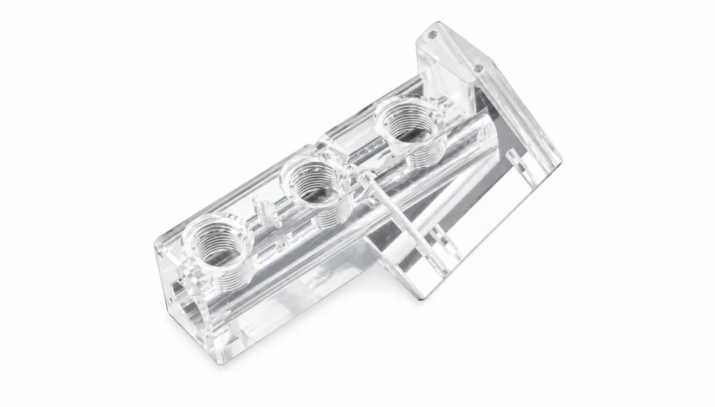 Machined acrylic manifold component