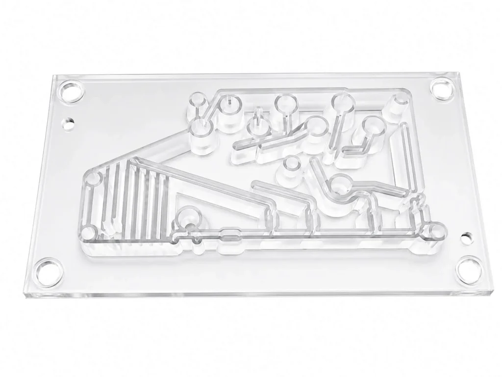 Milled acrylic sheet with internal pattern