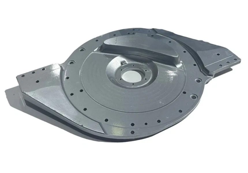 Machined 7075 aluminum aircraft bulkhead/mount component with multiple bolt holes 
