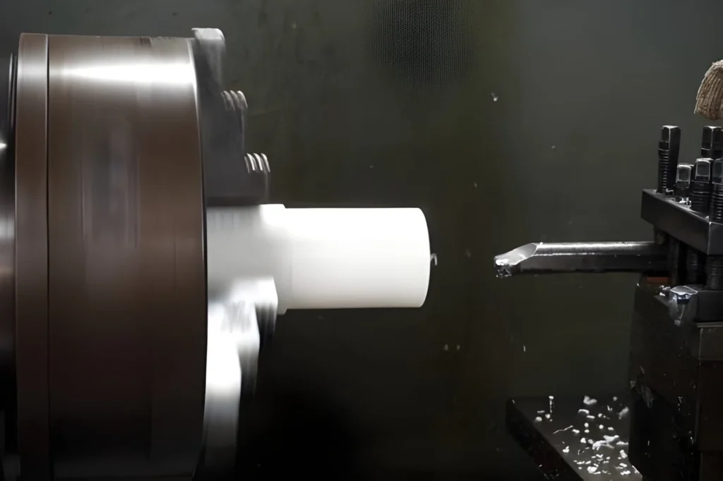 Image showing a CNC-milled HDPE part produced from HDPE stock.