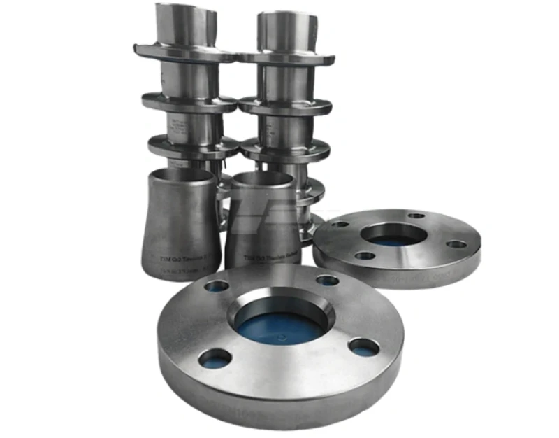 Machined Inconel X-750 pipe reducers and bolted flange fittings
