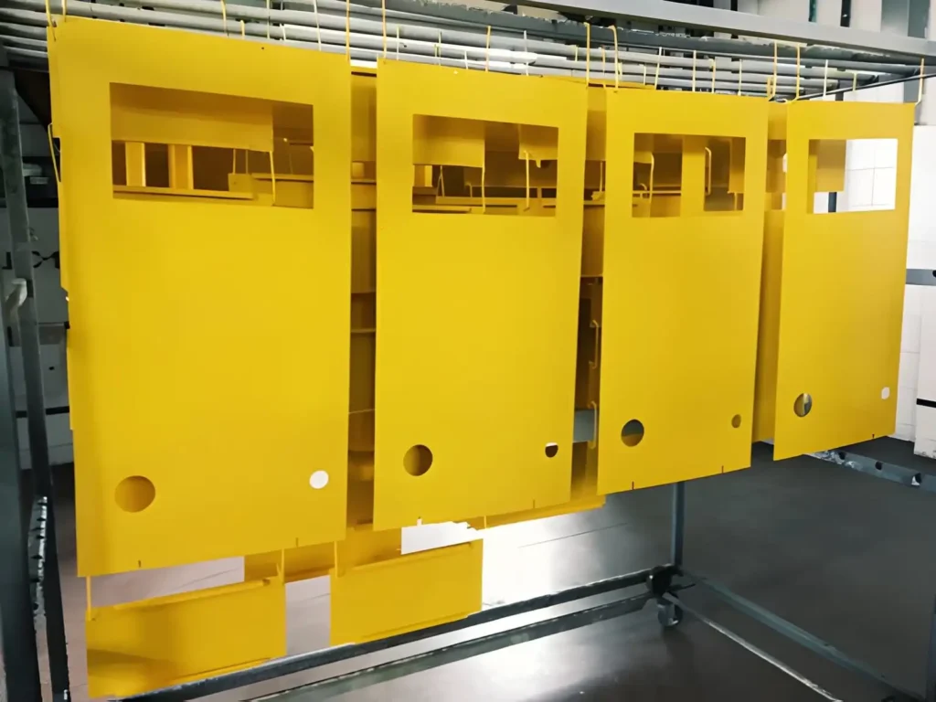 Anodized metal enclosures with a smooth yellow finish.