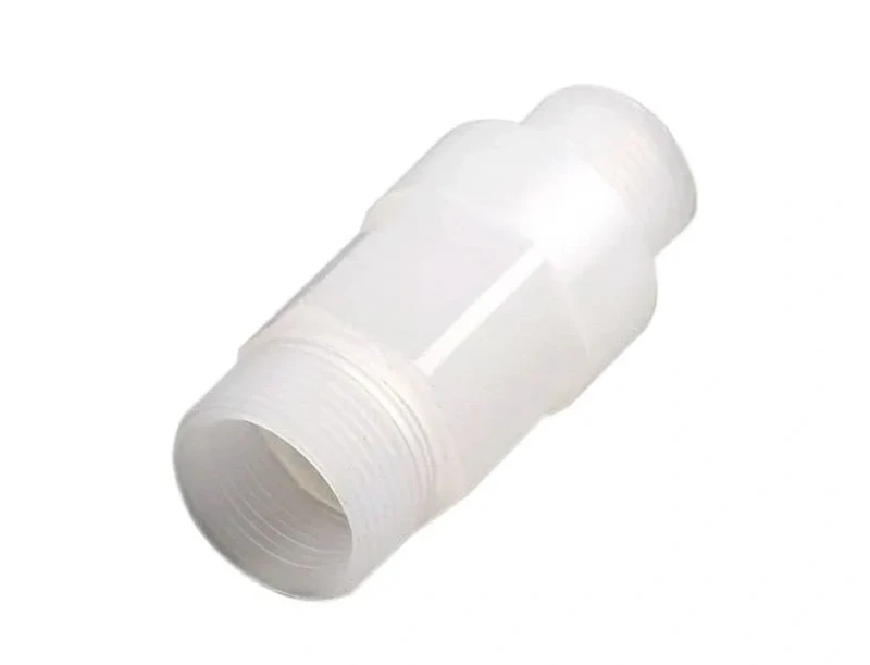 Polypropylene threaded pipe fitting with dual connector ends