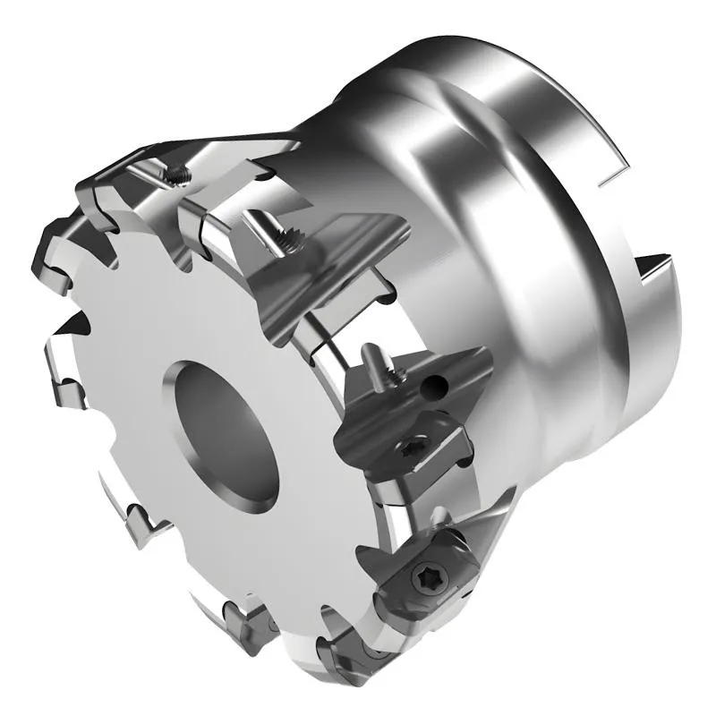 Photo of indexable shell mill cutter with replaceable carbide inserts
