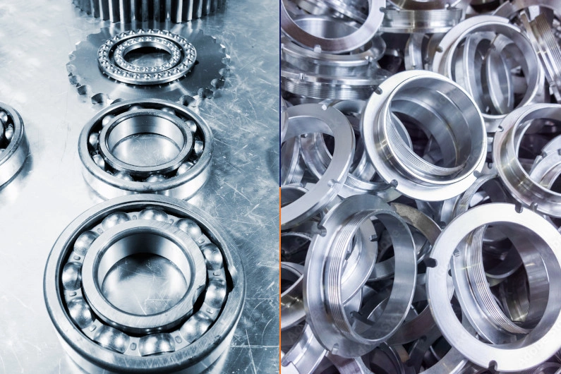 Precision-machined titanium bearings and aluminum threaded components