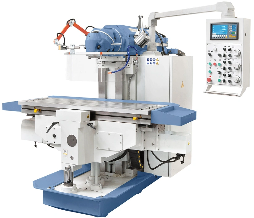 Universal milling machine with adjustable spindle head and separate digital control panel